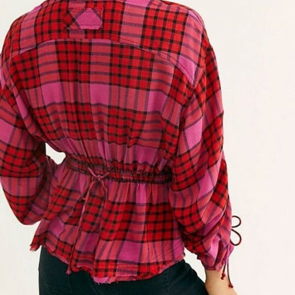 free People Pacific Dawn Drawstring Plaid Shirt - Picture 6 of 10